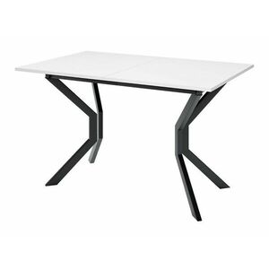 Asztal Edmond 113, Fekete, Fehér, 77x80x125cm, Hosszabbíthatóság, Laminált forgácslap, Fém kép