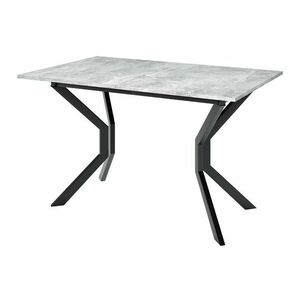 Asztal Edmond 113, Fekete, Szürke márvány, 77x80x125cm, Hosszabbíthatóság, Laminált forgácslap, Fém kép