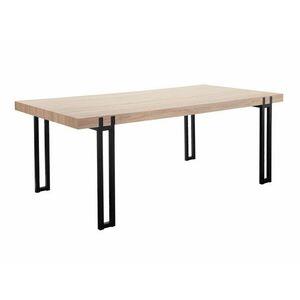 Asztal Denton 1204, Tölgy, Fekete, 76x90x160cm, Közepes sűrűségű farostlemez, Fém kép