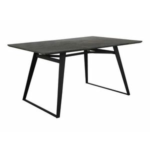 Asztal Denton 1207, Fekete, Sötétszürke, 76x80x120cm, Közepes sűrűségű farostlemez, Fém kép