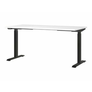 Állítható magasságú íróasztal Sacramento 416, Állítható magasság, Elektromos, 72.1x160x80cm, Fehér, Fekete kép