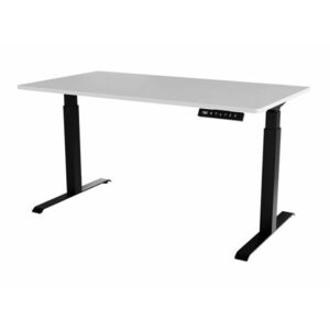 Állítható magasságú íróasztal Charlotte 195, Elektromos, Állítható magasság, 72x150x80cm, Fehér, Fekete kép