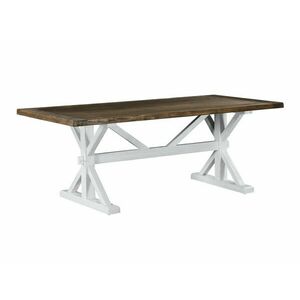 Asztal Riverton 770, Sötét erdő, Fehér, 76x100x200cm, Munkalap anyaga, Váz anyaga, Fenyő kép