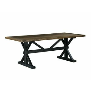 Asztal Riverton 770, Fekete, Sötét erdő, 76x100x200cm, Hosszabbíthatóság, Munkalap anyaga, Váz anyaga, Fenyő kép