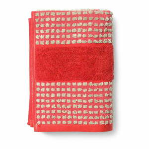 Piros frottír bio pamut törölköző 50x100 cm Check – JUNA kép