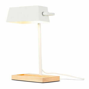Fehér-natúr színű asztali lámpa fém búrával (magasság 40 cm) Cambridge – it's about RoMi kép