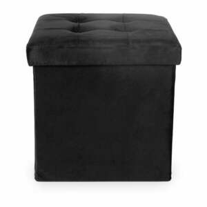 Fekete bársony puff – Compactor kép