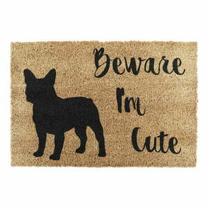Kókuszrost lábtörlő 40x60 cm Beware I'm Cute French Bulldog – Artsy Doormats kép