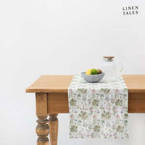 Len asztali futó 40x200 cm White Botany – Linen Tales kép