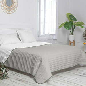 Fehér-szürke pamut steppelt ágytakaró 180x260 cm Dash – Happy Friday kép