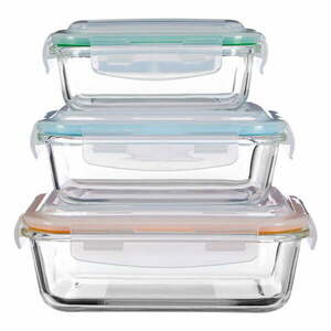 Üveg-szilikon élelmiszertartó doboz szett 3 db-os Freska – Premier Housewares kép