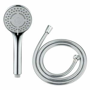 Fényes ezüstszínű zuhanyfej csővel Basic Line – Wenko kép