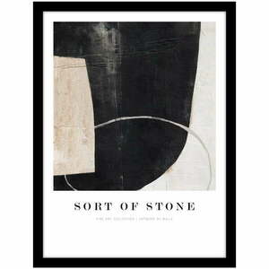 Keretezett poszter 32x42 cm Sort Of Stone – Malerifabrikken kép