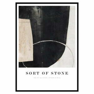 Keretezett poszter 52x72 cm Sort Of Stone – Malerifabrikken kép