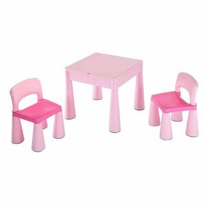 Gyerek szett NEW BABY - asztalka két székkel rózsaszín kép