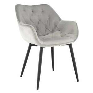 Dizájnos fotel, világos szürke Velvet anyag, FEDRIS kép
