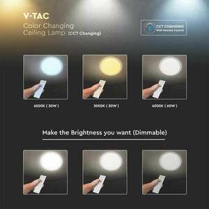 V-TAC 60W csillagos, díszperemes mennyezeti LED lámpa, változtath... kép