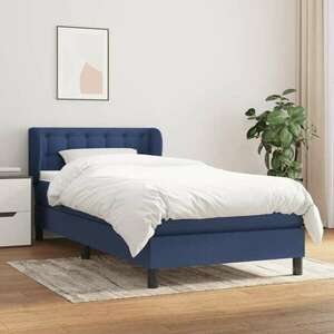 vidaXL kék szövet rugós ágy matraccal 80 x 200 cm kép
