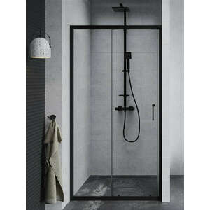 Mexen Apia elhúzható zuhanyajtó (tolóajtó) - fekete profil - 105... kép