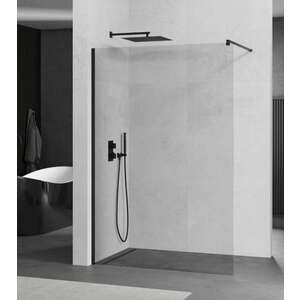 Mexen Walk-in zuhanyfal - fekete profil - 120 cm (850-120-000-70-00) kép