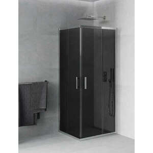 Mexen Rio zuhanykabin elhúzható ajtóval - füstüveg - 70 x 70 cm (... kép