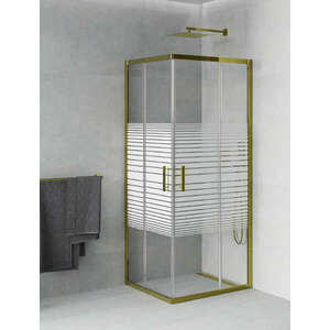 Mexen Rio zuhanykabin elhúzható ajtóval - 90 x 90 cm - arany prof... kép