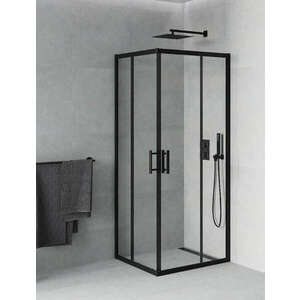 Mexen Rio zuhanykabin elhúzható ajtóval - 90 x 90 cm - fekete pro... kép