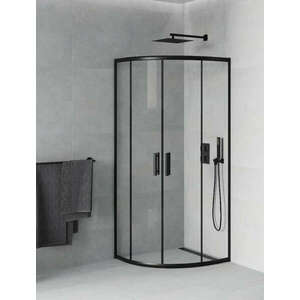 Mexen Rio zuhanykabin elhúzható ajtóval - 80 x 80 cm - fekete pro... kép