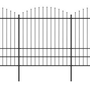 Fekete lándzsahegy tetejű acélkerítés (1, 75-2) x 3, 4 m kép