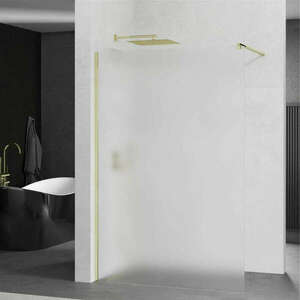 Mexen Kioto walk-in zuhanyfal - tejüveg / arany profil - 100 cm (... kép