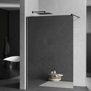 Mexen Kioto walk-in zuhanyfal - tükör üveg / fekete profil - 100... kép