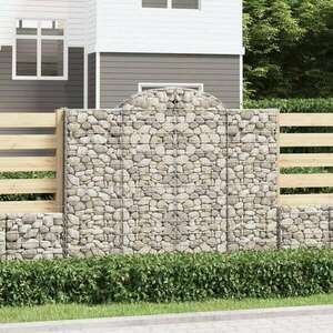 vidaXL 6 db íves horganyzott vas gabion kosár 200x30x160/180 cm kép