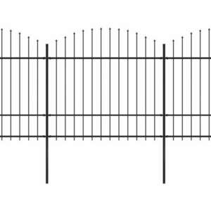 Fekete lándzsahegy tetejű acélkerítés (1, 5-1, 75) x 10, 2 m kép
