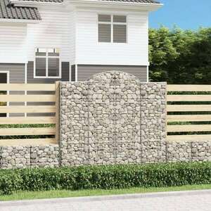 vidaXL 11 db íves horganyzott vas gabion kosár 200x30x180/200 cm kép