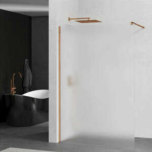 Mexen Kioto walk-in zuhanyfal - tejüveg / rosegold profil - 90 cm... kép