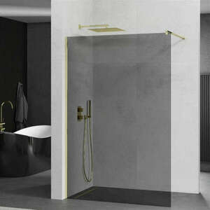 Mexen Kioto walk-in zuhanyfal - füstüveg / arany profil - 90 cm (... kép