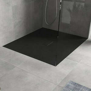 Mexen Hugo kőhatású zuhanytálca 100x120 cm + szifon, fekete kép