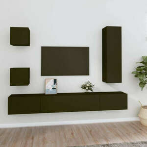 vidaXL 2 db fekete szerelt fa fali TV-szekrény 100 x 30 x 30 cm kép