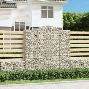 vidaXL 4 db íves horganyzott vas gabion kosár 200x30x200/220 cm kép