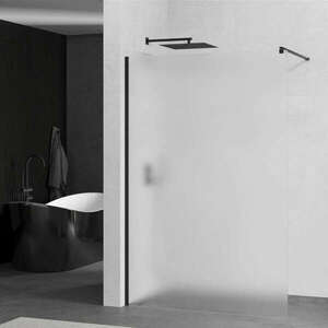 Mexen Kioto walk-in zuhanyfal - tejüveg / fekete profil - 80 cm (... kép