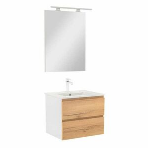 Vario Pull 60 komplett fürdőszoba bútor fehér-tölgy kép