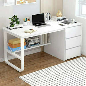 Fiókos íróasztal 120x50x73, 5cm fehér LG04-120 kép