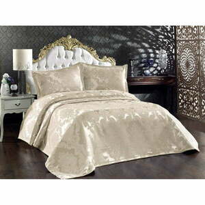 Bézs damaszt ágytakaró és párnahuzat szett 240x260 cm Beste – Mijolnir kép