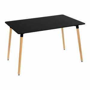 Fekete étkezőasztal fekete asztallappal 80x120 cm – Casa Selección kép