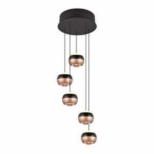 Fekete-rézszínű LED függőlámpa fém búrával ø 30 cm Orbit – Trio Select kép