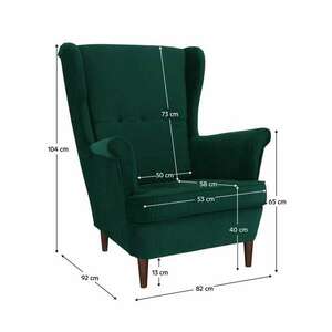 Füles fotel, zöld/dió, RUFINO 3 NEW kép
