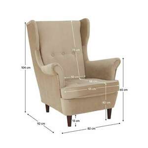 Füles fotel, arany-bézs/dió, RUFINO 3 NEW kép