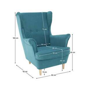 Füles fotel, petróleum/bükk, RUFINO 3 NEW kép