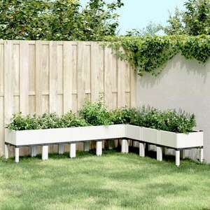 vidaXL fehér PP rácsos kerti ültetőláda 200 x 160 x 42 cm kép