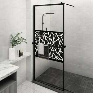 vidaXL fekete ESG üveg és alumínium zuhanyfal polccal 100 x 195 cm kép